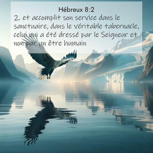 Segond21 Hébreux  ; image nature: image avec le verset biblique :et accomplit son service dans le sanctuaire, dans le véritable tabernacle, celui qui a été dressé par le Seigneur et non par un être humain. ;  ; 8:2