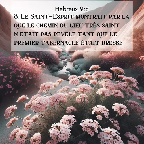 Segond21 Hébreux  ; image nature: image avec le verset biblique :Le Saint-Esprit montrait par là que le chemin du lieu très saint n&#039;était pas révélé tant que le premier tabernacle était dressé. ;  ; 9:8