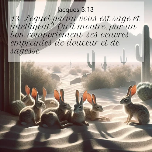Segond21 Jacques  ; image nature: image avec le verset biblique :Lequel parmi vous est sage et intelligent? Qu&#039;il montre, par un bon comportement, ses oeuvres empreintes de douceur et de sagesse. ;  ; 3:13