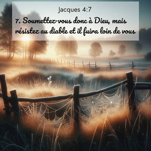 Segond21 Jacques  ; image nature: image avec le verset biblique :Soumettez-vous donc à Dieu, mais résistez au diable et il fuira loin de vous. ;  ; 4:7