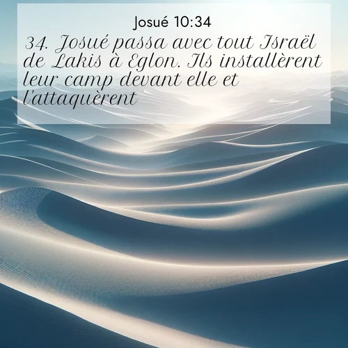 Segond21 Josué  ; image nature: image avec le verset biblique :Josué passa avec tout Israël de Lakis à Eglon. Ils installèrent leur camp devant elle et l&#039;attaquèrent. ;  ; 10:34