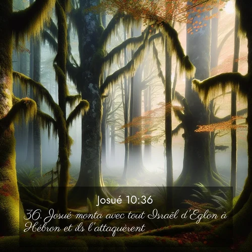 Segond21 Josué  ; image nature: image avec le verset biblique :Josué monta avec tout Israël d&#039;Eglon à Hébron et ils l&#039;attaquèrent. ;  ; 10:36