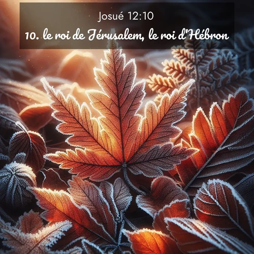Segond21 Josué  ; image nature: image avec le verset biblique :le roi de Jérusalem, le roi d&#039;Hébron, ;  ; 12:10
