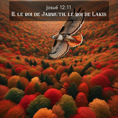 Segond21 Josué  ; image nature: image avec le verset biblique :le roi de Jarmuth, le roi de Lakis, ;  ; 12:11