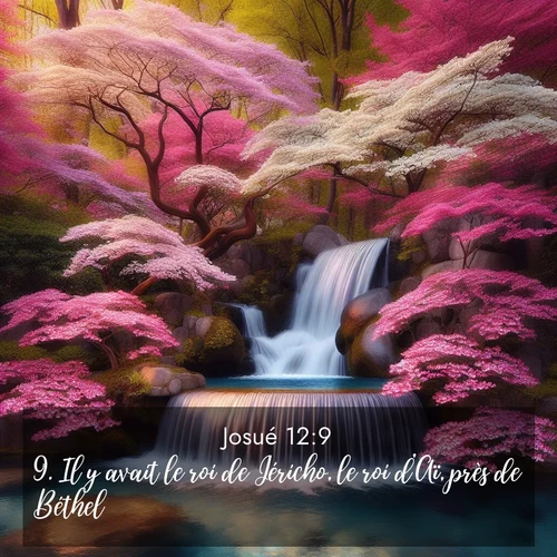 Segond21 Josué  ; image nature: image avec le verset biblique :Il y avait le roi de Jéricho, le roi d&#039;Aï, près de Béthel, ;  ; 12:9