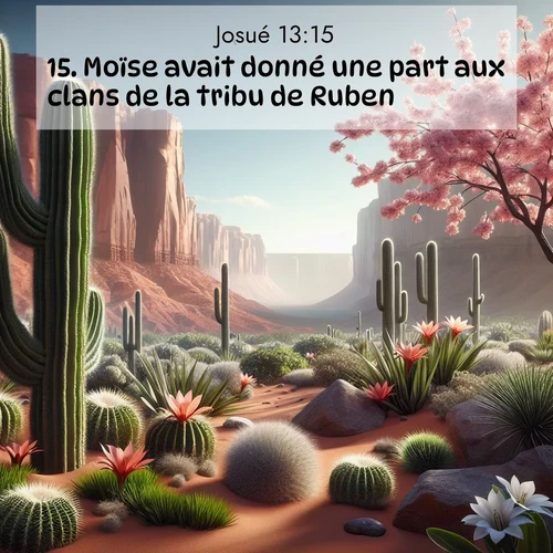 Segond21 Josué  ; image nature: image avec le verset biblique :Moïse avait donné une part aux clans de la tribu de Ruben. ;  ; 13:15