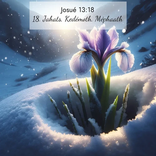 Segond21 Josué  ; image nature: image avec le verset biblique :Jahats, Kedémoth, Méphaath, ;  ; 13:18