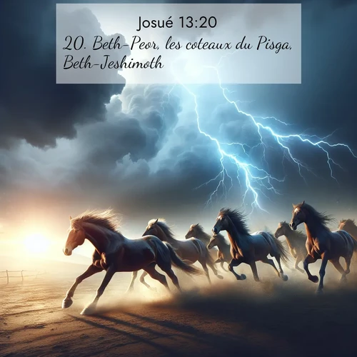 Segond21 Josué  ; image nature: image avec le verset biblique :Beth-Peor, les coteaux du Pisga, Beth-Jeshimoth, ;  ; 13:20