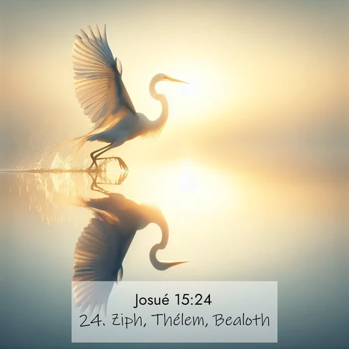 Segond21 Josué  ; image nature: image avec le verset biblique :Ziph, Thélem, Bealoth, ;  ; 15:24