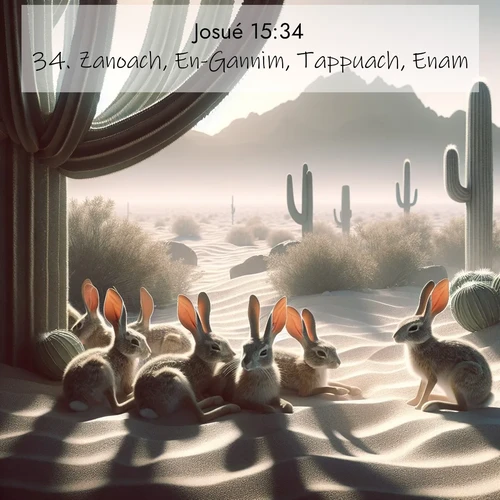 Segond21 Josué  ; image nature: image avec le verset biblique :Zanoach, En-Gannim, Tappuach, Enam, ;  ; 15:34
