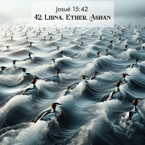 Segond21 Josué  ; image nature: image avec le verset biblique :Libna, Ether, Ashan, ;  ; 15:42