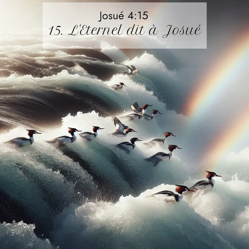 Segond21 Josué  ; image nature: image avec le verset biblique :L&#039;Eternel dit à Josué: ;  ; 4:15