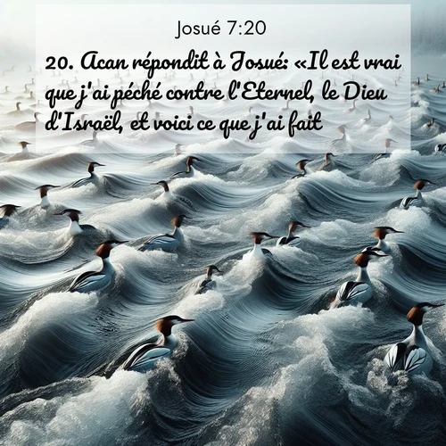 Segond21 Josué  ; image nature: image avec le verset biblique :Acan répondit à Josué: «Il est vrai que j&#039;ai péché contre l&#039;Eternel, le Dieu d&#039;Israël, et voici ce que j&#039;ai fait. ;  ; 7:20