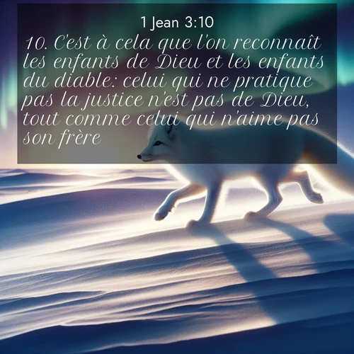 Segond21 1 Jean  ; image nature: image avec le verset biblique :C&#039;est à cela que l&#039;on reconnaît les enfants de Dieu et les enfants du diable: celui qui ne pratique pas la justice n&#039;est pas de Dieu, tout comme celui qui n&#039;aime pas son frère. ;  ; 3:10