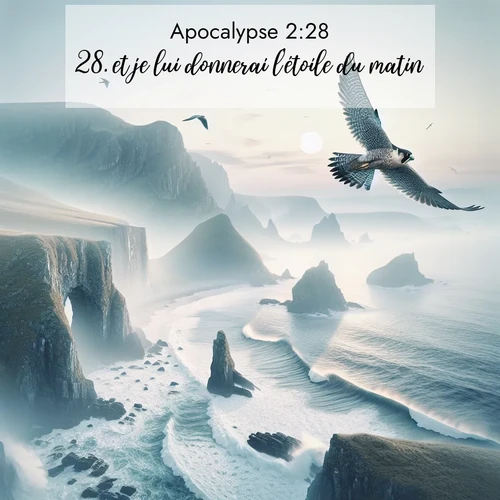 Segond21 Apocalypse  ; image nature: image avec le verset biblique :et je lui donnerai l&#039;étoile du matin. ;  ; 2:28