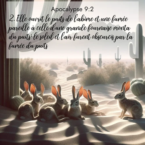 Segond21 Apocalypse  ; image nature: image avec le verset biblique :Elle ouvrit le puits de l&#039;abîme et une fumée pareille à celle d&#039;une grande fournaise monta du puits; le soleil et l&#039;air furent obscurcis par la fumée du puits. ;  ; 9:2