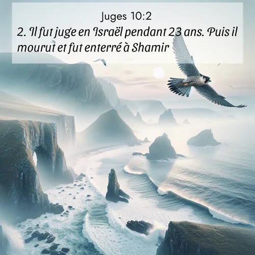 Segond21 Juges  ; image nature: image avec le verset biblique :Il fut juge en Israël pendant 23 ans. Puis il mourut et fut enterré à Shamir. ;  ; 10:2