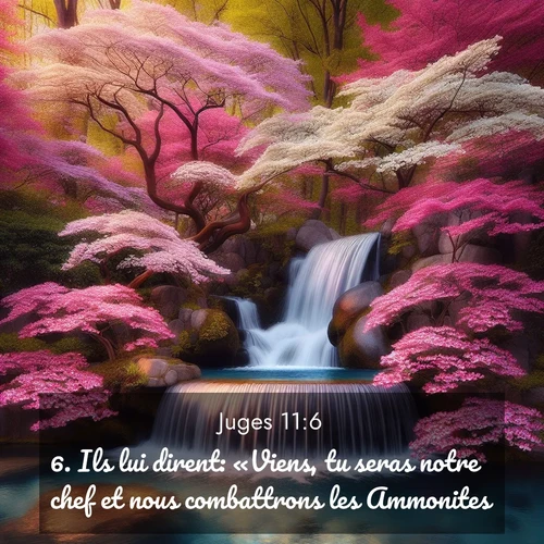 Segond21 Juges  ; image nature: image avec le verset biblique :Ils lui dirent: «Viens, tu seras notre chef et nous combattrons les Ammonites.» ;  ; 11:6