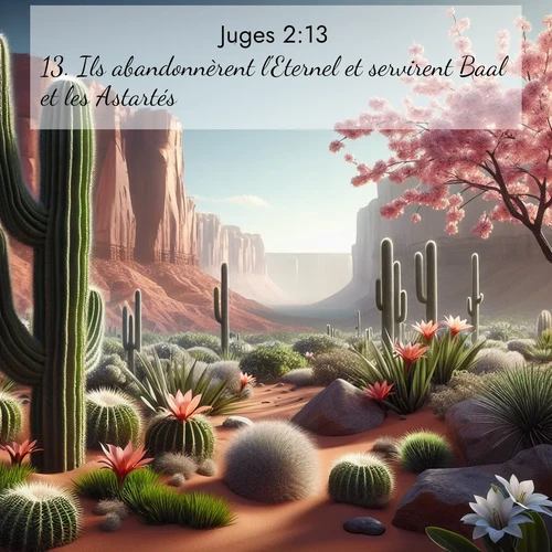 Segond21 Juges  ; image nature: image avec le verset biblique :Ils abandonnèrent l&#039;Eternel et servirent Baal et les Astartés. ;  ; 2:13