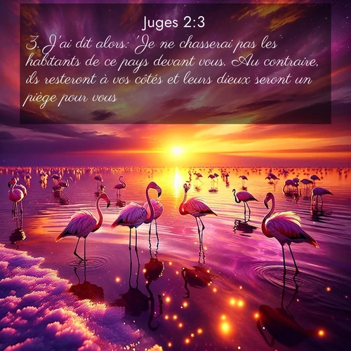 Segond21 Juges  ; image nature: image avec le verset biblique :J&#039;ai dit alors: &#039;Je ne chasserai pas les habitants de ce pays devant vous. Au contraire, ils resteront à vos côtés et leurs dieux seront un piège pour vous.&#039;» ;  ; 2:3