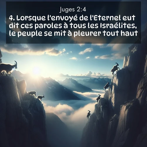 Segond21 Juges  ; image nature: image avec le verset biblique :Lorsque l&#039;envoyé de l&#039;Eternel eut dit ces paroles à tous les Israélites, le peuple se mit à pleurer tout haut. ;  ; 2:4