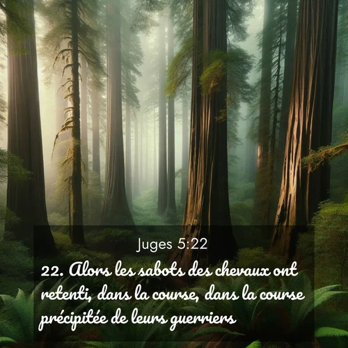 Segond21 Juges  ; image nature: image avec le verset biblique :Alors les sabots des chevaux ont retenti, dans la course, dans la course précipitée de leurs guerriers. ;  ; 5:22