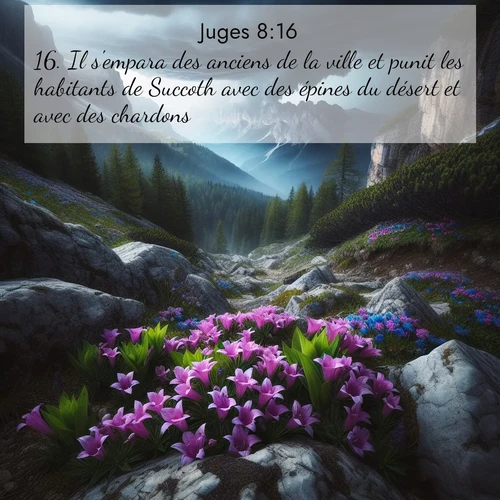 Segond21 Juges  ; image nature: image avec le verset biblique :Il s&#039;empara des anciens de la ville et punit les habitants de Succoth avec des épines du désert et avec des chardons. ;  ; 8:16