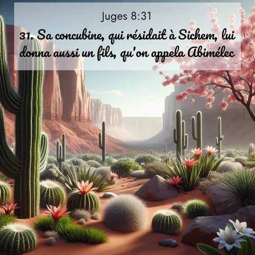 Segond21 Juges  ; image nature: image avec le verset biblique :Sa concubine, qui résidait à Sichem, lui donna aussi un fils, qu&#039;on appela Abimélec. ;  ; 8:31