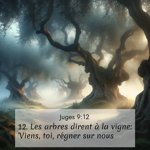 Segond21 Juges  ; image nature: image avec le verset biblique :Les arbres dirent à la vigne: &#039;Viens, toi, régner sur nous.&#039; ;  ; 9:12