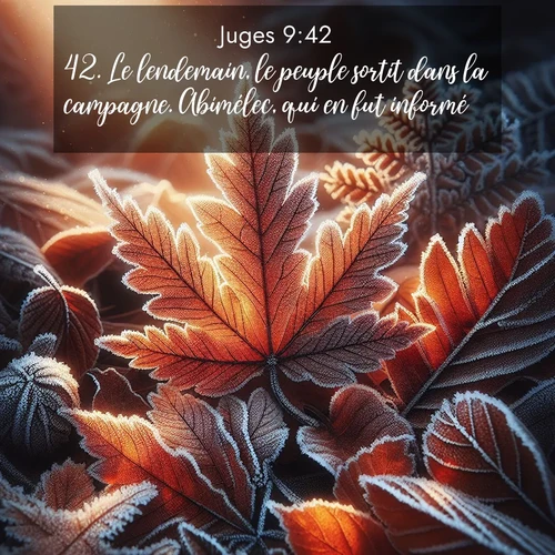 Segond21 Juges  ; image nature: image avec le verset biblique :Le lendemain, le peuple sortit dans la campagne. Abimélec, qui en fut informé, ;  ; 9:42