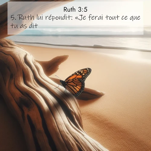Segond21 Ruth  ; image nature: image avec le verset biblique :Ruth lui répondit: «Je ferai tout ce que tu as dit.» ;  ; 3:5