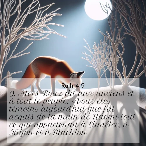 Segond21 Ruth  ; image nature: image avec le verset biblique :Alors Boaz dit aux anciens et à tout le peuple: «Vous êtes témoins aujourd&#039;hui que j&#039;ai acquis de la main de Naomi tout ce qui appartenait à Elimélec, à Kiljon et à Machlon, ;  ; 4:9