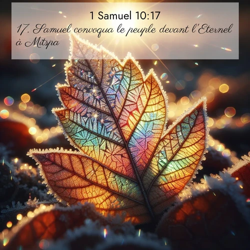 Segond21 1 Samuel  ; image nature: image avec le verset biblique :Samuel convoqua le peuple devant l&#039;Eternel à Mitspa. ;  ; 10:17