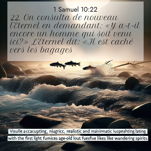 Segond21 1 Samuel  ; image nature: image avec le verset biblique :On consulta de nouveau l&#039;Eternel en demandant: «Y a-t-il encore un homme qui soit venu ici?» L&#039;Eternel dit: «Il est caché vers les bagages.» ;  ; 10:22