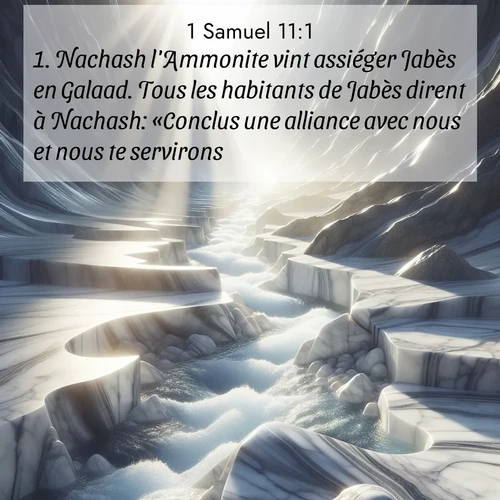 Segond21 1 Samuel  ; image nature: image avec le verset biblique :Nachash l&#039;Ammonite vint assiéger Jabès en Galaad. Tous les habitants de Jabès dirent à Nachash: «Conclus une alliance avec nous et nous te servirons.» ;  ; 11:1