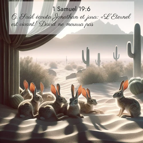 Segond21 1 Samuel  ; image nature: image avec le verset biblique :Saül écouta Jonathan et jura: «L&#039;Eternel est vivant! David ne mourra pas.» ;  ; 19:6