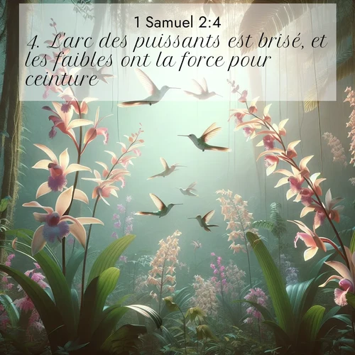 Segond21 1 Samuel  ; image nature: image avec le verset biblique :L&#039;arc des puissants est brisé, et les faibles ont la force pour ceinture. ;  ; 2:4