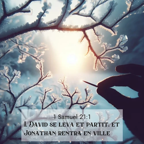 Segond21 1 Samuel  ; image nature: image avec le verset biblique :David se leva et partit, et Jonathan rentra en ville. ;  ; 21:1