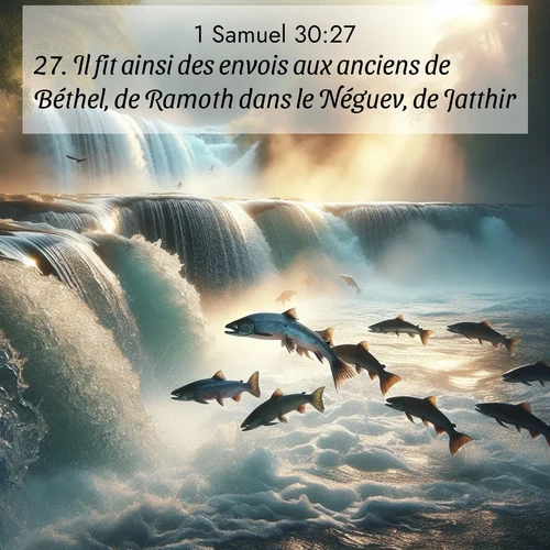 Segond21 1 Samuel  ; image nature: image avec le verset biblique :Il fit ainsi des envois aux anciens de Béthel, de Ramoth dans le Néguev, de Jatthir, ;  ; 30:27