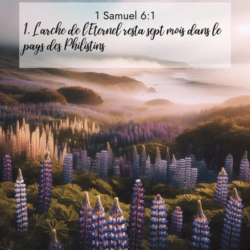 Segond21 1 Samuel  ; image nature: image avec le verset biblique :L&#039;arche de l&#039;Eternel resta sept mois dans le pays des Philistins. ;  ; 6:1