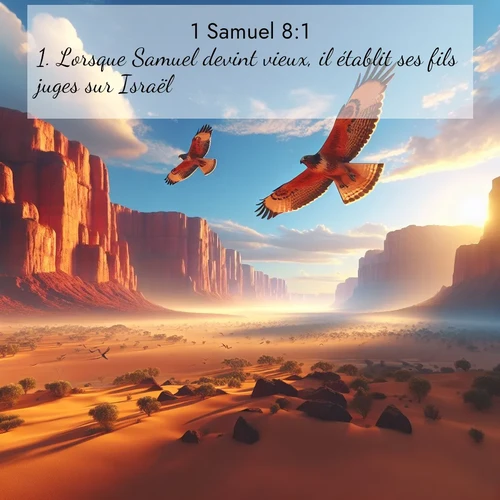 Segond21 1 Samuel  ; image nature: image avec le verset biblique :Lorsque Samuel devint vieux, il établit ses fils juges sur Israël. ;  ; 8:1