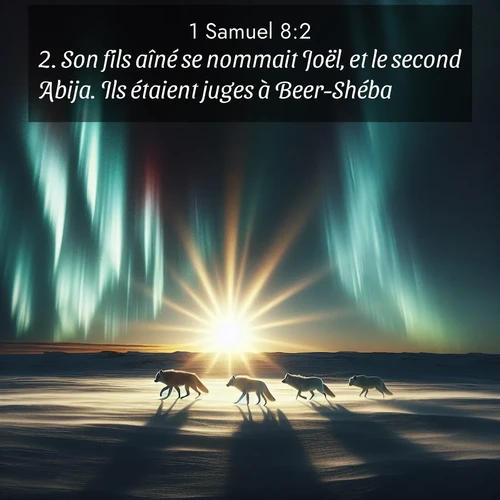 Segond21 1 Samuel  ; image nature: image avec le verset biblique :Son fils aîné se nommait Joël, et le second Abija. Ils étaient juges à Beer-Shéba. ;  ; 8:2