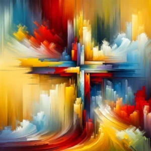 the cross in vibrant colors