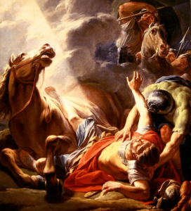 tableau de la conversion de Saul `Paul pour illustrer la prédication Galates 1 : Appel et enseignement  de Paul